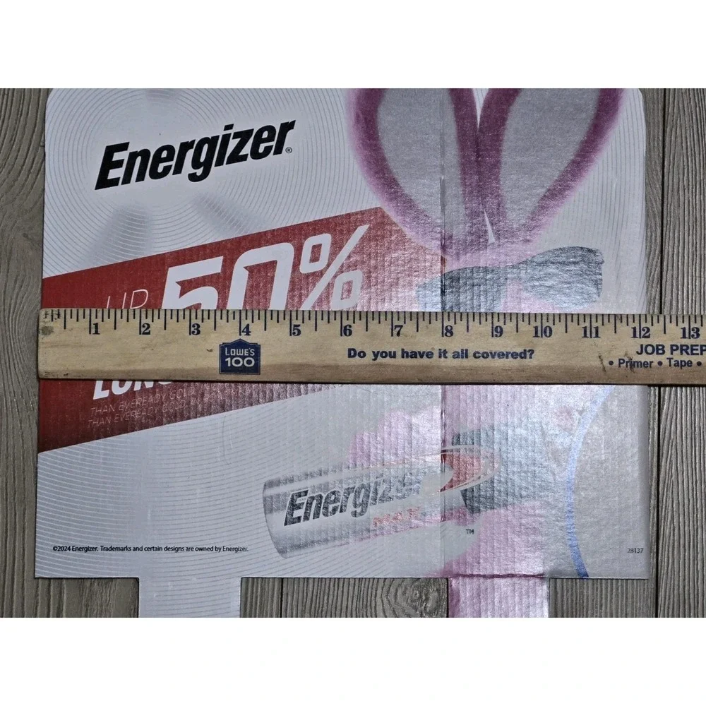 Energizer Bunny Advertising Cardboard Display Piece 2024 12